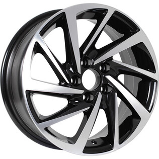 Колесный диск KDW 6.0x15 5/100 ET40 D57.1 KD1530 Black_Front_Polished